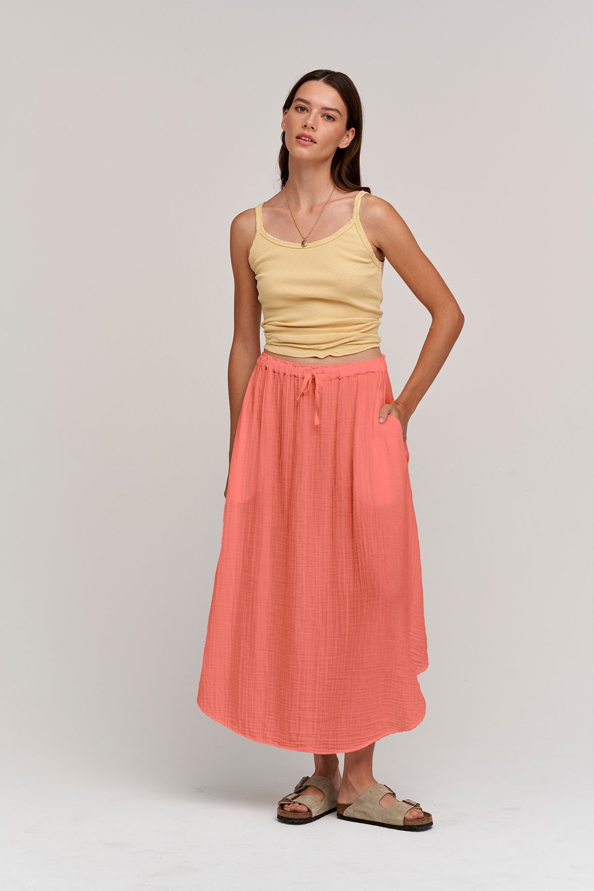 DANA COTTON GAUZE MIDI SKIRT - Velvet Staging 2.0