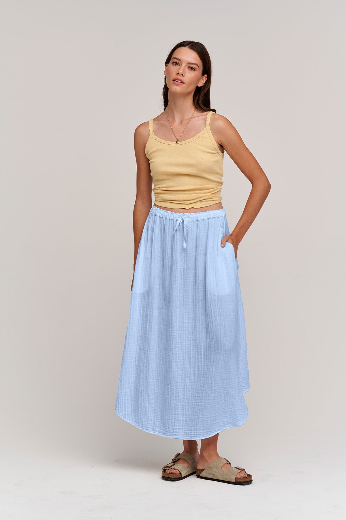DANA COTTON GAUZE MIDI SKIRT - Velvet Staging 2.0