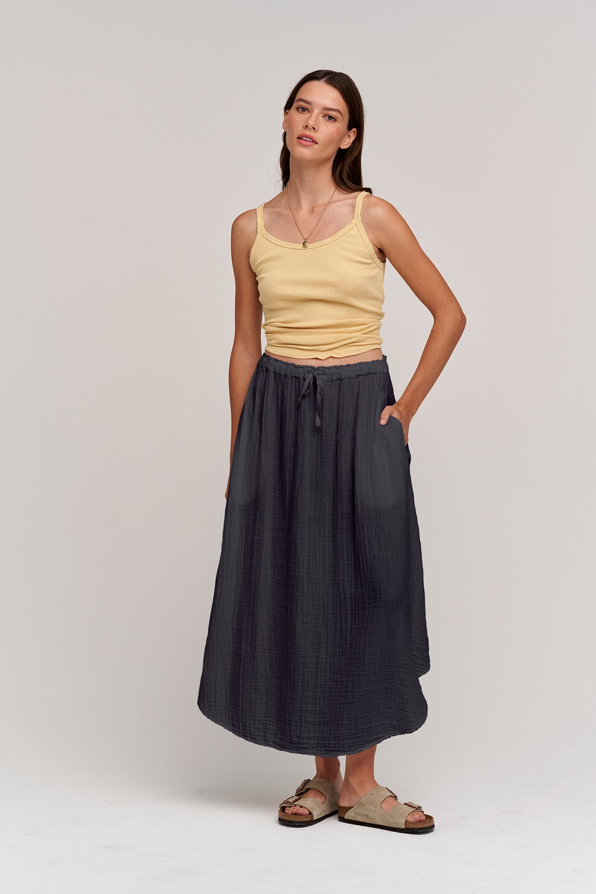 DANA COTTON GAUZE MIDI SKIRT - Velvet Staging 2.0-26916112171204
