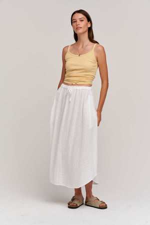 DANA COTTON GAUZE MIDI SKIRT - Velvet Staging 2.0