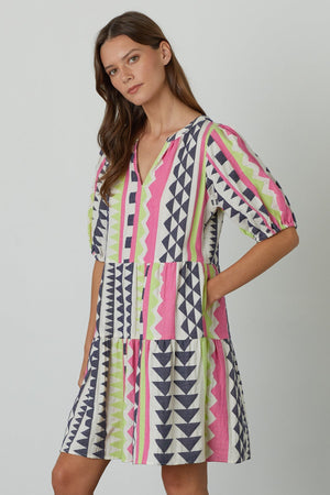 DANICA NEON JACQUARD DRESS - Velvet Staging 2.0