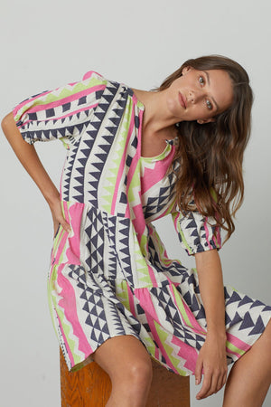 DANICA NEON JACQUARD DRESS - Velvet Staging 2.0