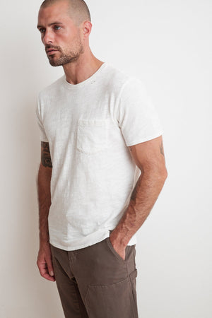 DAVY DISTRESSED SLUB TEE - Velvet Staging 2.0