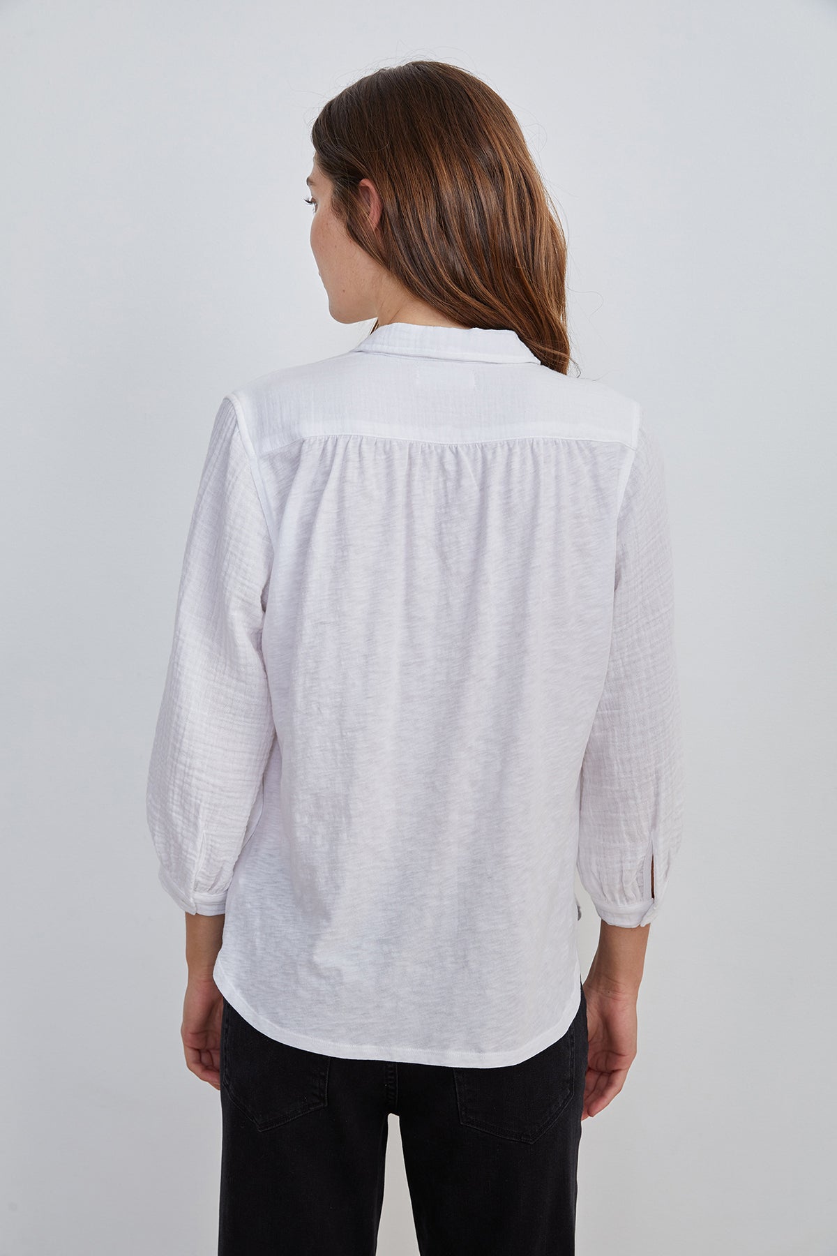 DAYNA 3/4 SLEEVE BUTTON-UP BLOUSE - Velvet Staging 2.0