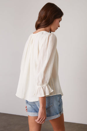 DITA COTTON GAUZE PEASANT TOP - Velvet Staging 2.0