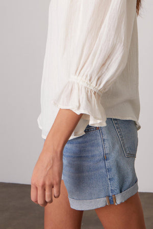 DITA COTTON GAUZE PEASANT TOP - Velvet Staging 2.0