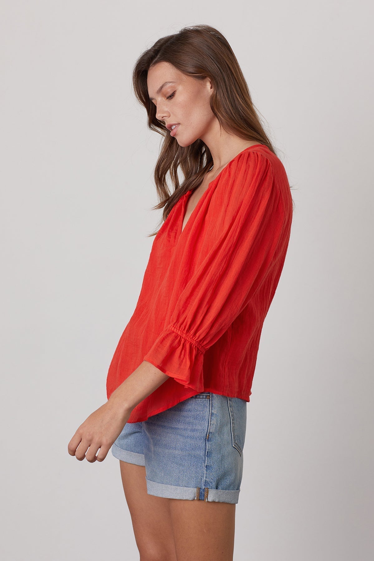 DITA COTTON GAUZE PEASANT TOP - Velvet Staging 2.0