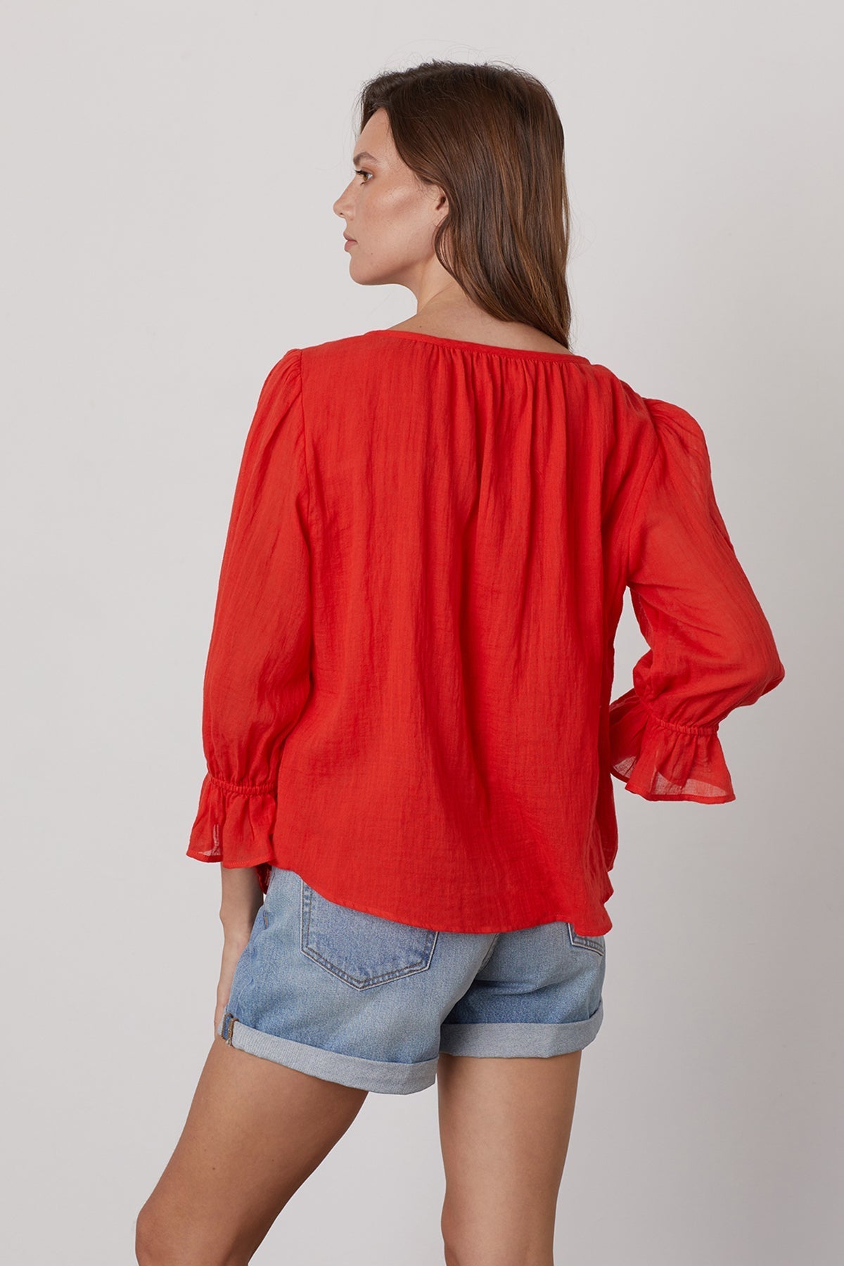 DITA COTTON GAUZE PEASANT TOP - Velvet Staging 2.0-26916117840068