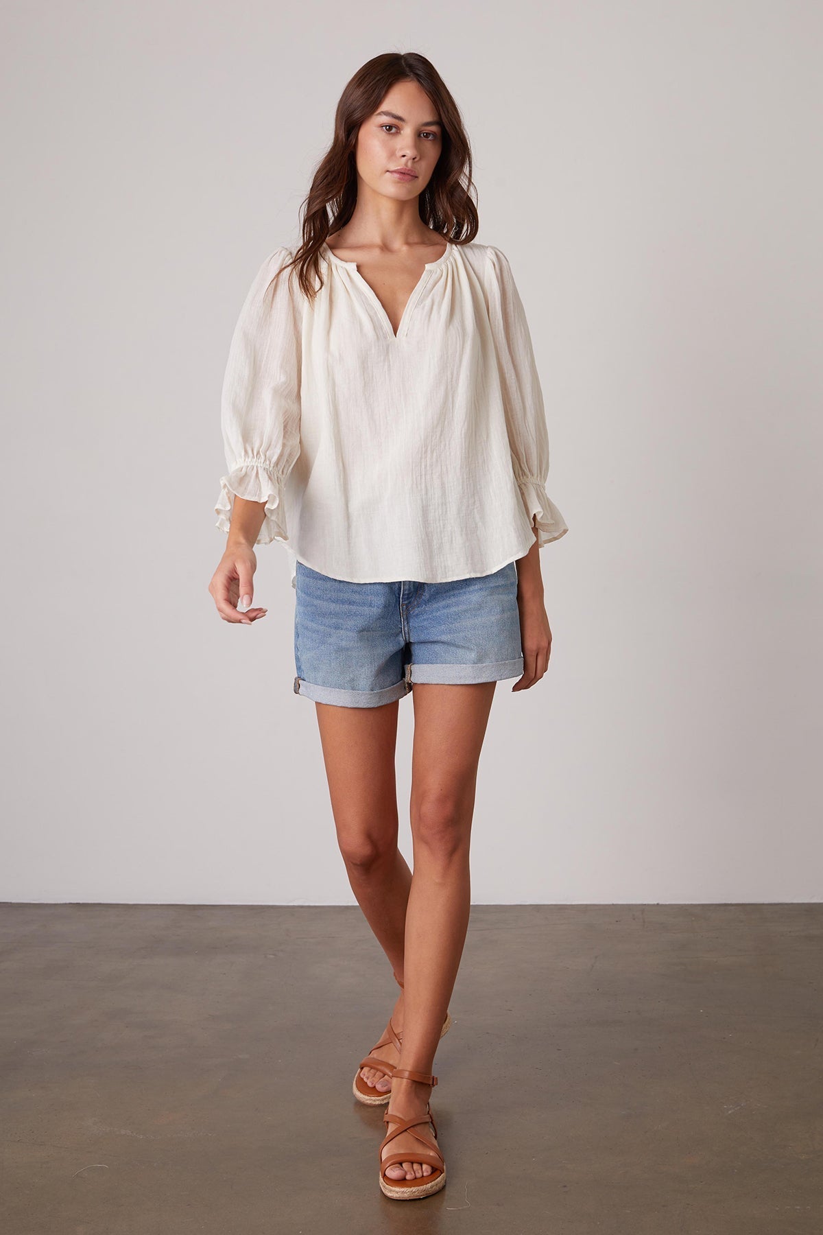 DITA COTTON GAUZE PEASANT TOP - Velvet Staging 2.0