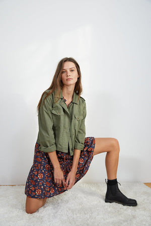 DIXIE CROPPED ARMY JACKET - Velvet Staging 2.0
