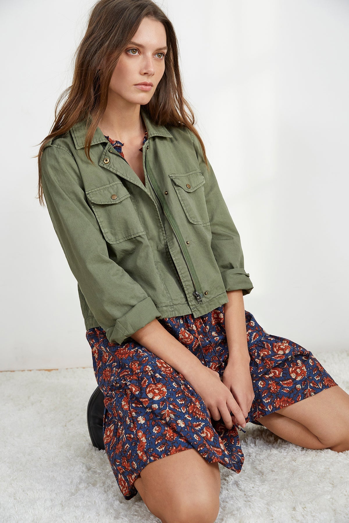DIXIE CROPPED ARMY JACKET - Velvet Staging 2.0-26916116988100