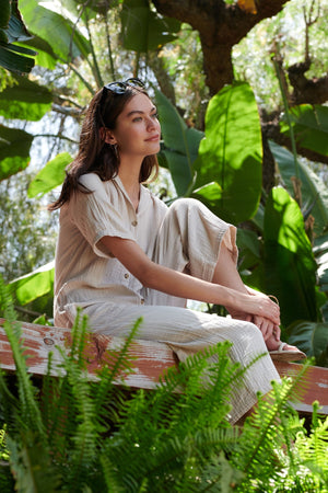 ELIA COTTON GAUZE JUMPSUIT - Velvet Staging 2.0