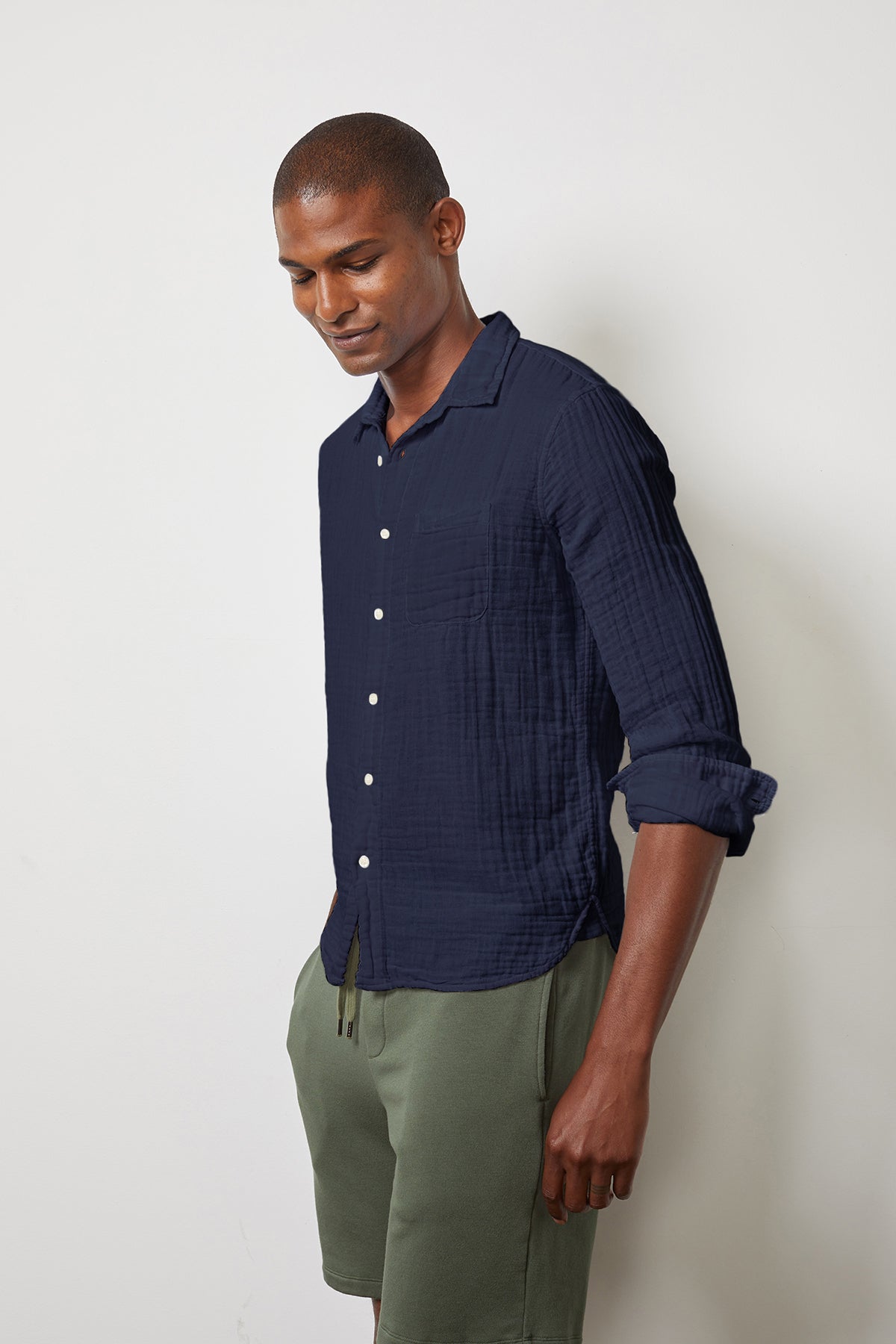 ELTON COTTON WOVEN BUTTON-UP SHIRT - Velvet Staging 2.0