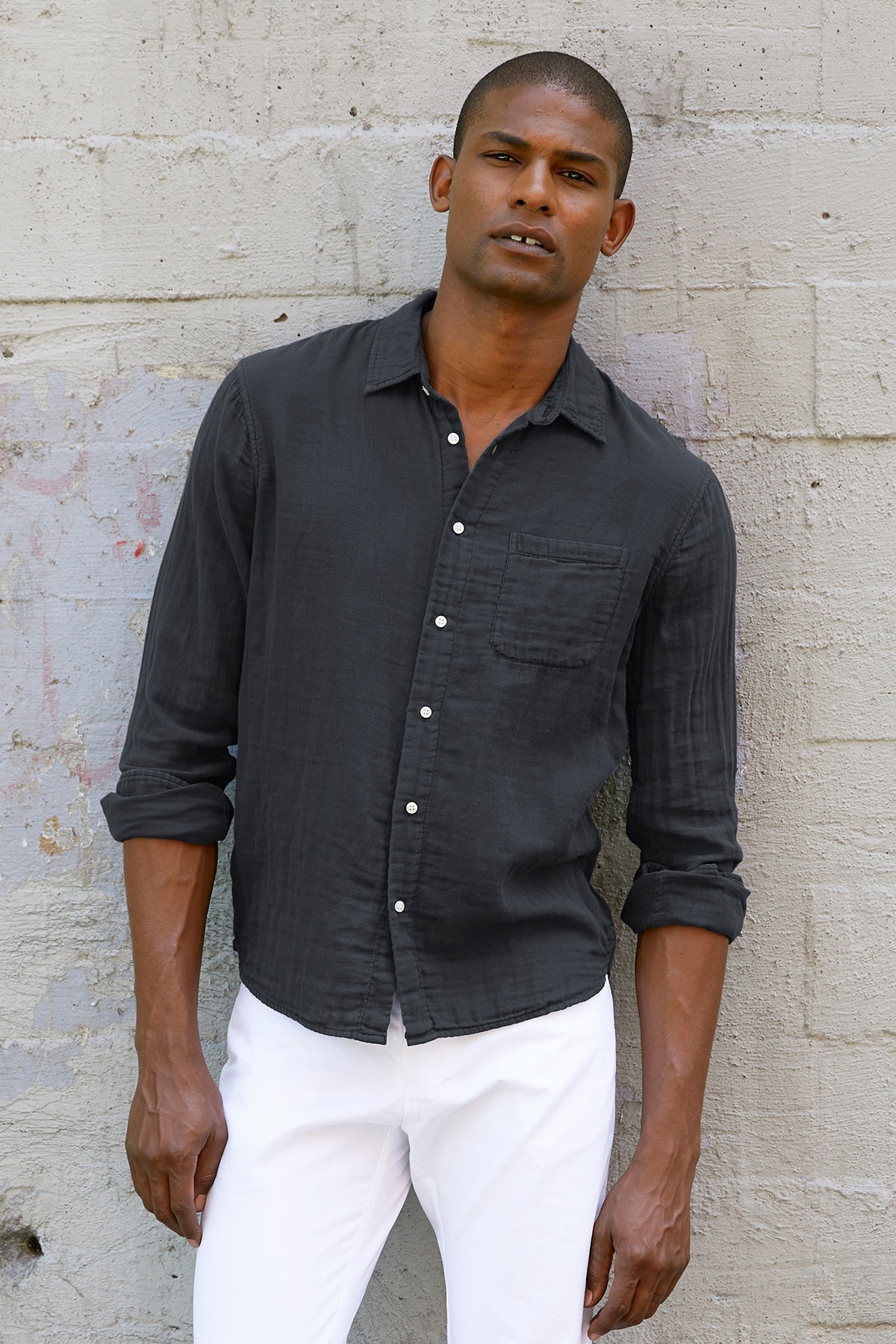 ELTON COTTON WOVEN BUTTON-UP SHIRT - Velvet Staging 2.0-26916134715588