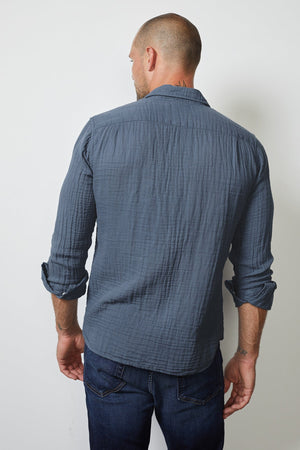 ELTON COTTON WOVEN BUTTON-UP SHIRT - Velvet Staging 2.0