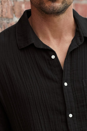 ELTON COTTON WOVEN BUTTON-UP SHIRT - Velvet Staging 2.0