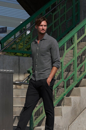ELTON COTTON WOVEN BUTTON-UP SHIRT - Velvet Staging 2.0