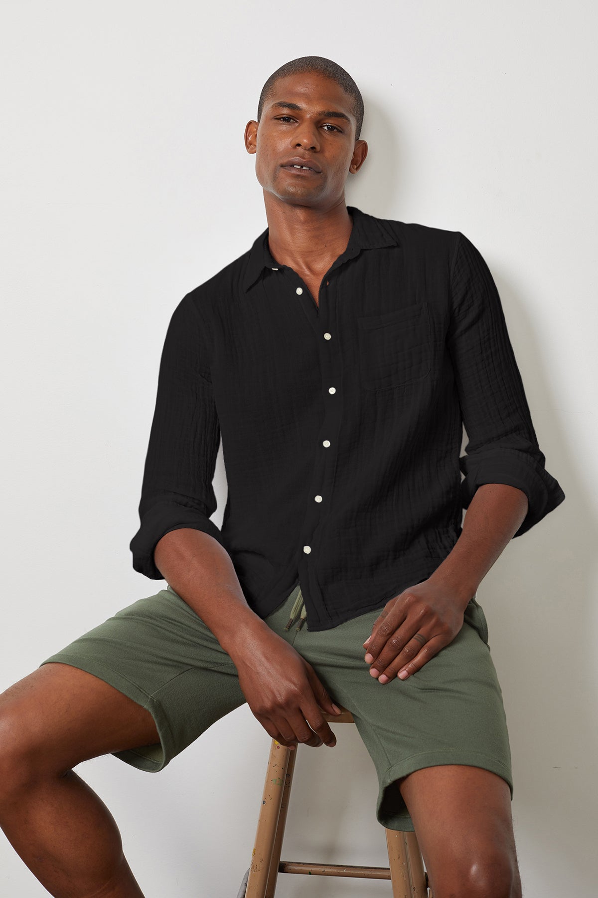 ELTON COTTON WOVEN BUTTON-UP SHIRT - Velvet Staging 2.0-26916128850116