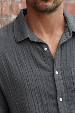ELTON COTTON WOVEN BUTTON-UP SHIRT - Velvet Staging 2.0