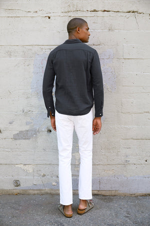 ELTON COTTON WOVEN BUTTON-UP SHIRT - Velvet Staging 2.0