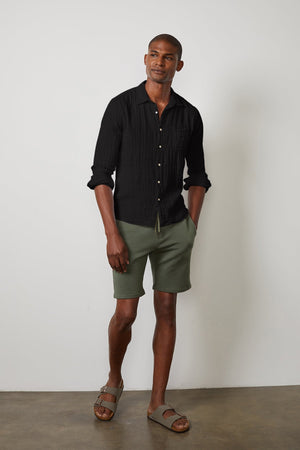 ELTON COTTON WOVEN BUTTON-UP SHIRT - Velvet Staging 2.0