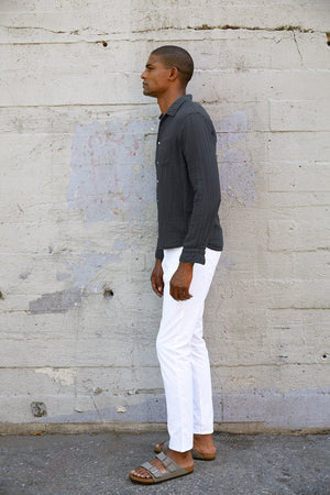 ELTON COTTON WOVEN BUTTON-UP SHIRT - Velvet Staging 2.0