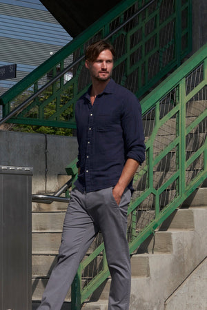 ELTON COTTON WOVEN BUTTON-UP SHIRT - Velvet Staging 2.0