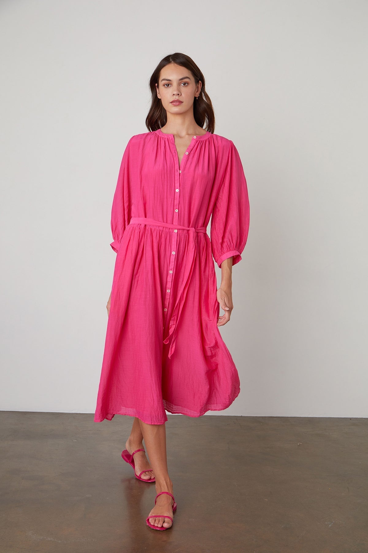 EMERSON BUTTON-UP MIDI DRESS - Velvet Staging 2.0-26916131995844