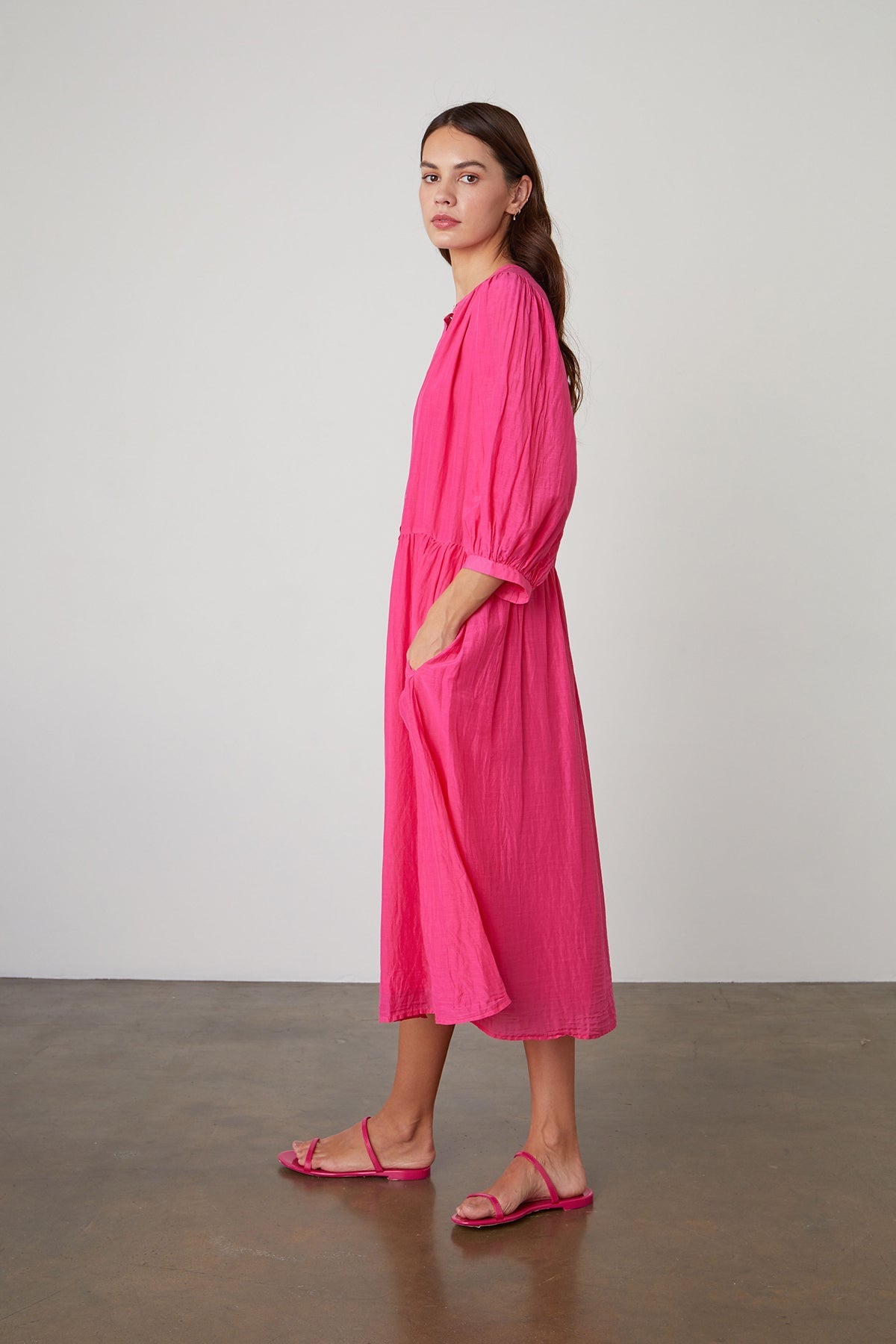 EMERSON BUTTON-UP MIDI DRESS - Velvet Staging 2.0-26916131897540