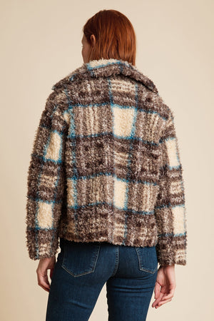 ERICA PLAID FAUX SHERPA JACKET - Velvet Staging 2.0