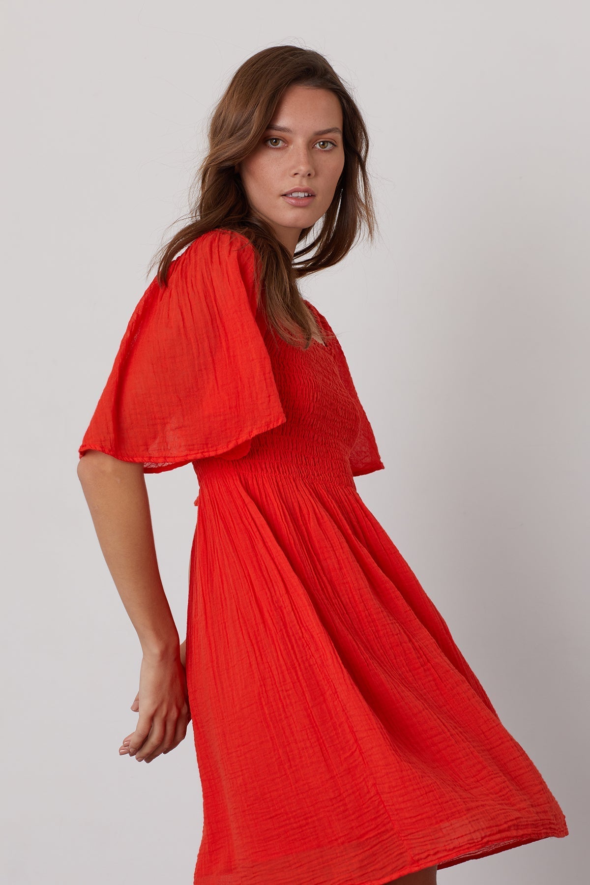 ESME SMOCKED COTTON GAUZE DRESS - Velvet Staging 2.0