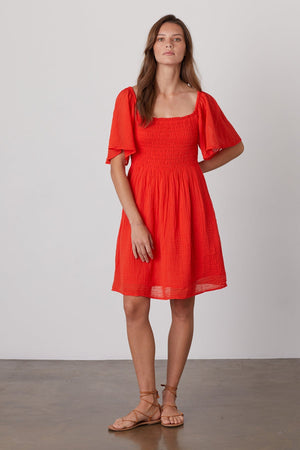 ESME SMOCKED COTTON GAUZE DRESS - Velvet Staging 2.0