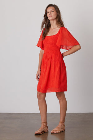 ESME SMOCKED COTTON GAUZE DRESS - Velvet Staging 2.0