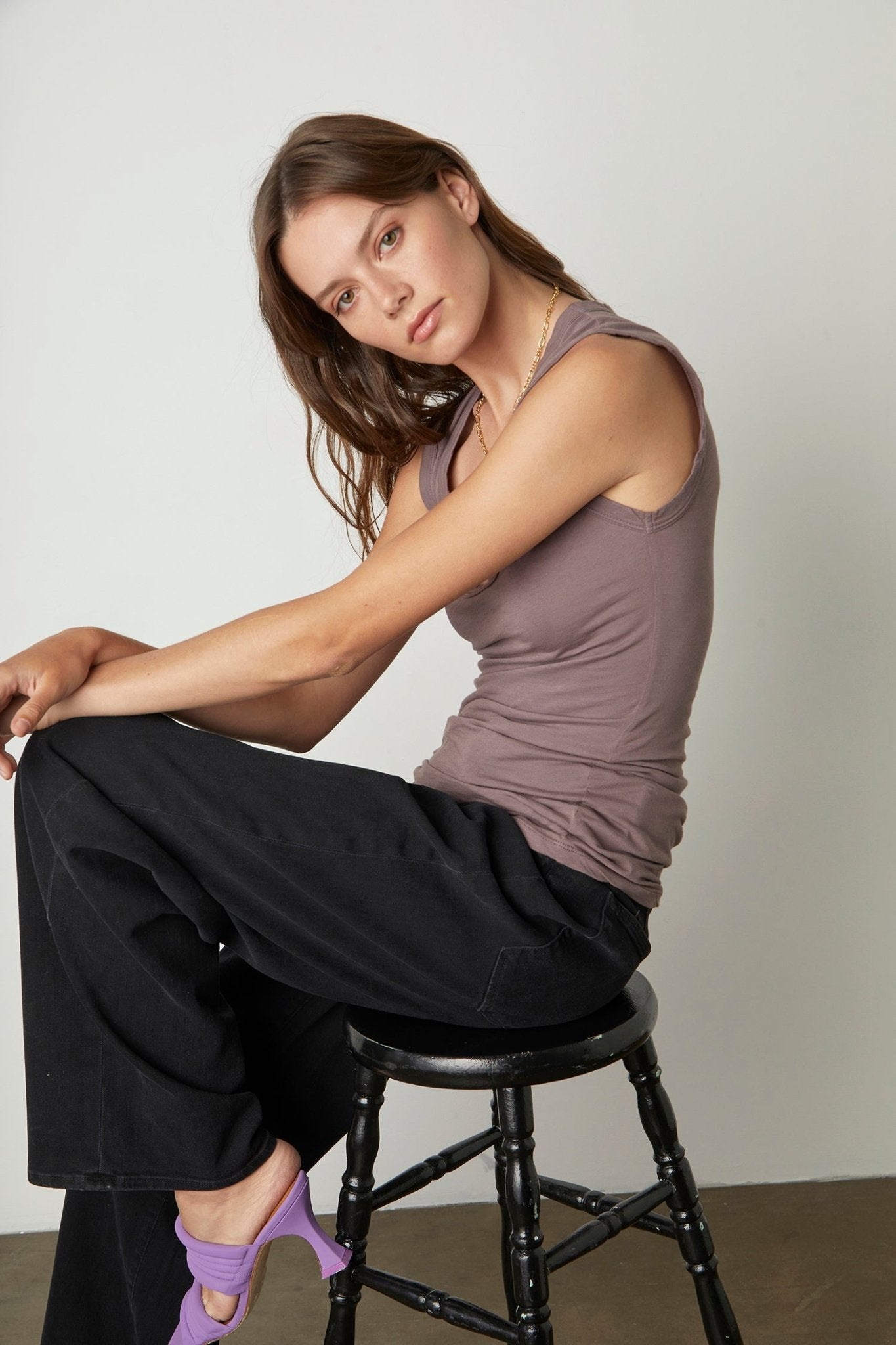 ESTINA GAUZY WHISPER FITTED TANK TOP - Velvet Staging 2.0-26916134650052