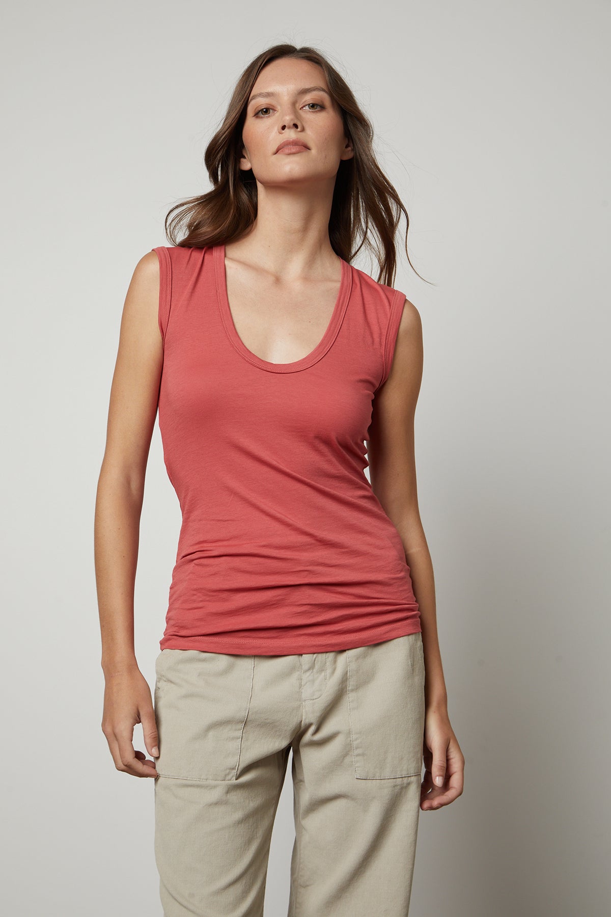 ESTINA GAUZY WHISPER FITTED TANK TOP - Velvet Staging 2.0