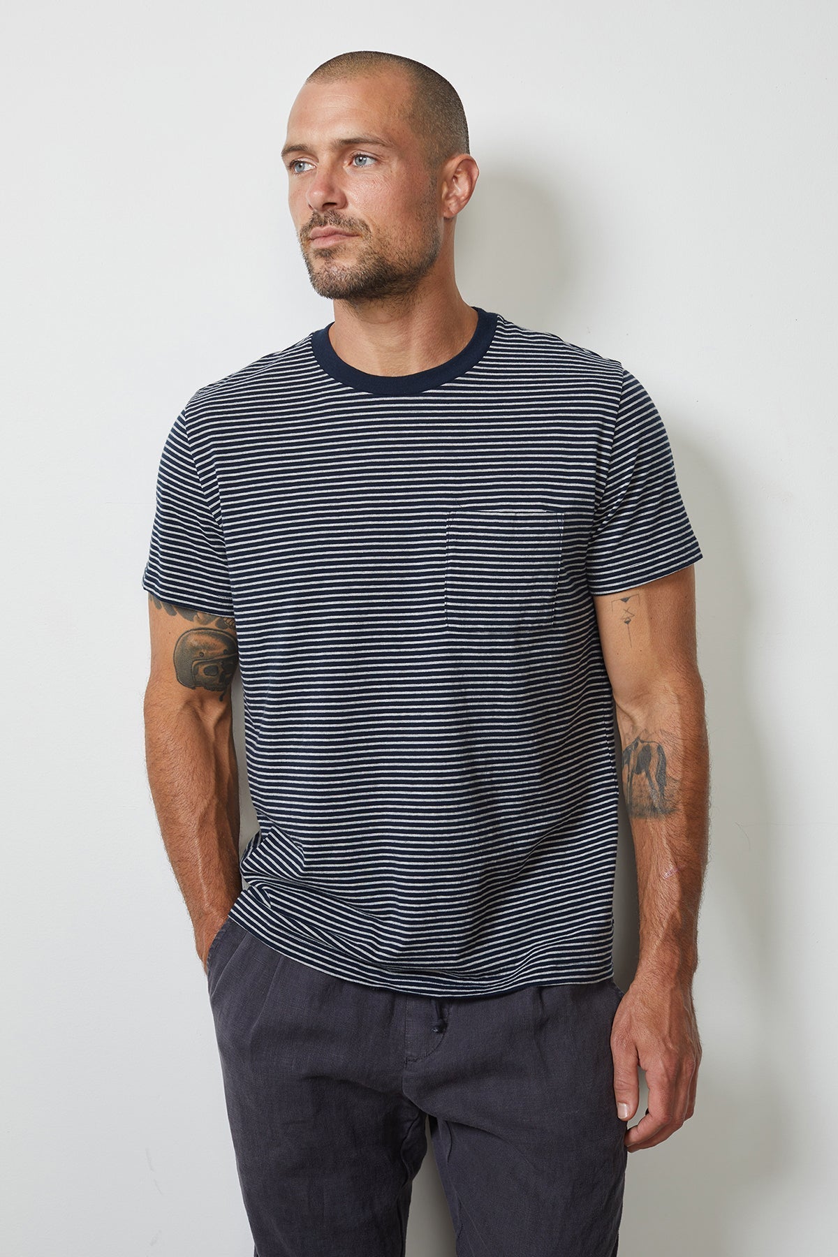EVAN STRIPED POCKET TEE - Velvet Staging 2.0