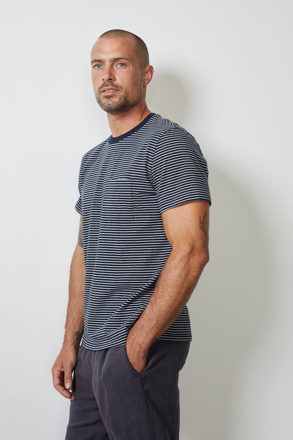 EVAN STRIPED POCKET TEE - Velvet Staging 2.0