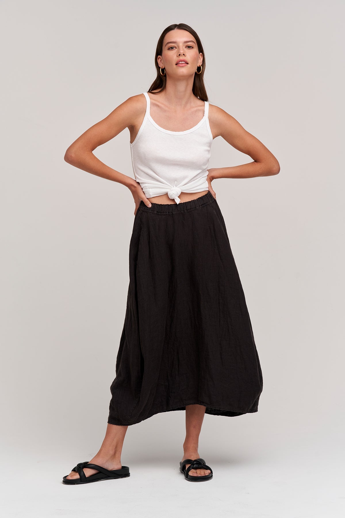 FAE LINEN A-LINE SKIRT - Velvet Staging 2.0-26916138746052