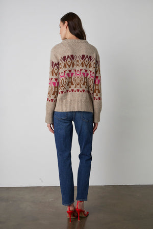Cheyenne Sweater Fair Isle Back with Victoria Denim