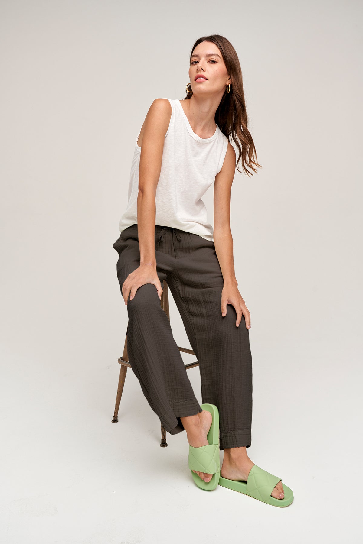 FRANNY COTTON GAUZE PANT - Velvet Staging 2.0-26916147396804