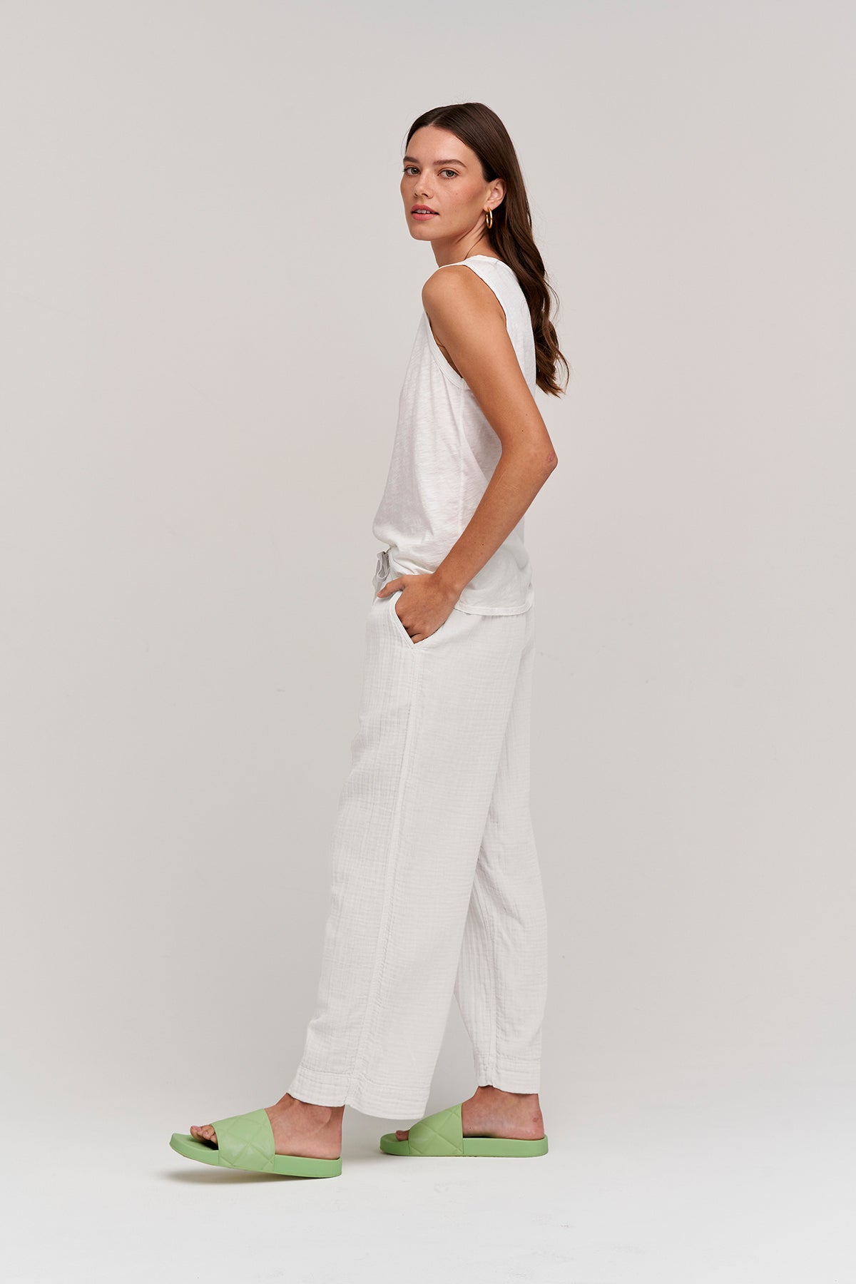 FRANNY COTTON GAUZE PANT - Velvet Staging 2.0-26916147855556