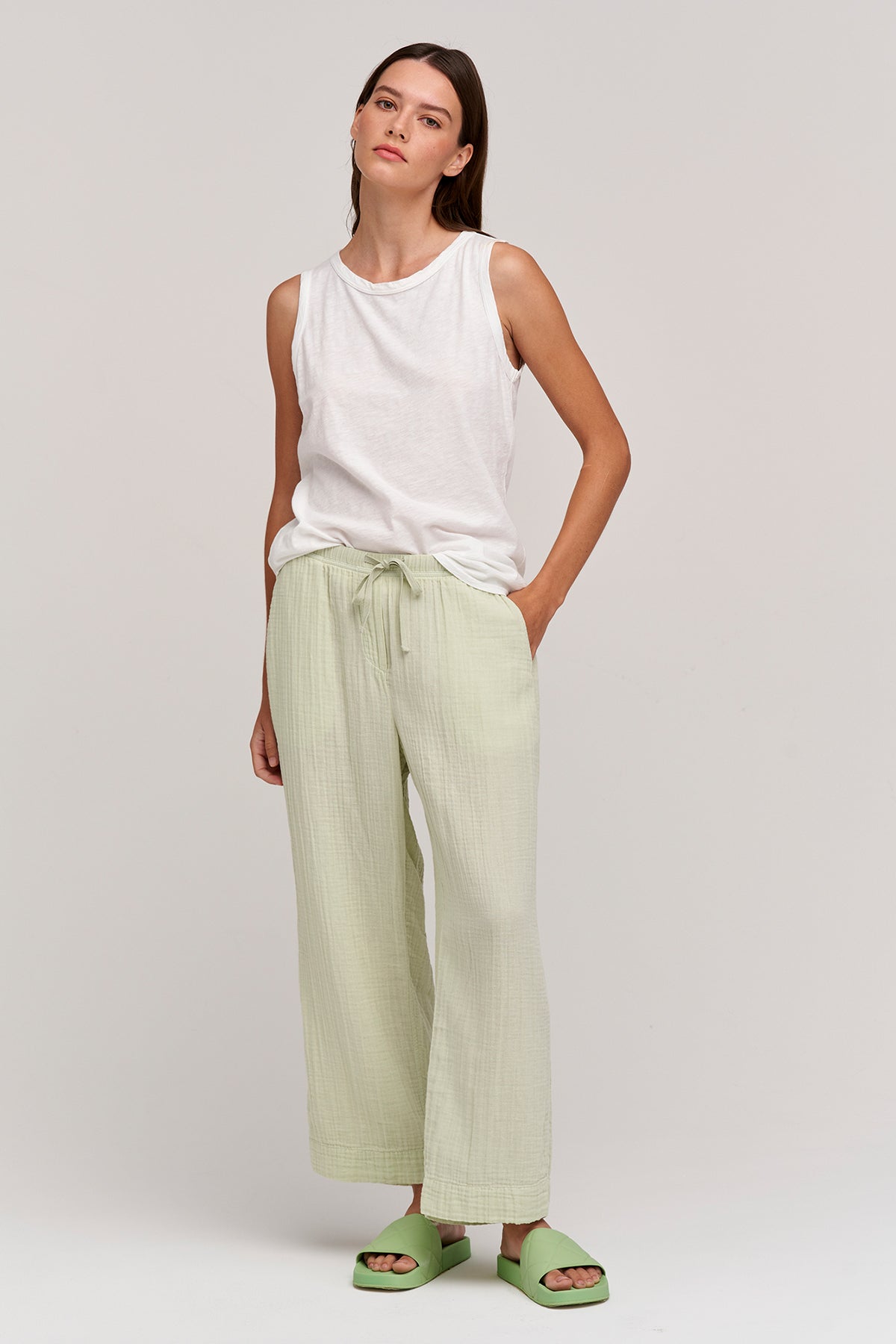 FRANNY COTTON GAUZE PANT - Velvet Staging 2.0-26916147298500