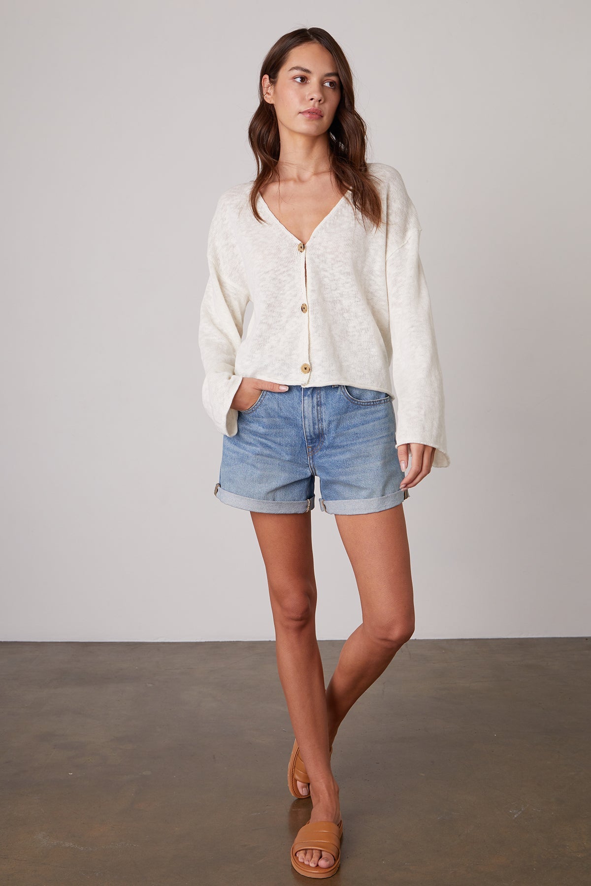 GABRIEL LINEN BLEND CARDIGAN - Velvet Staging 2.0-26916146872516