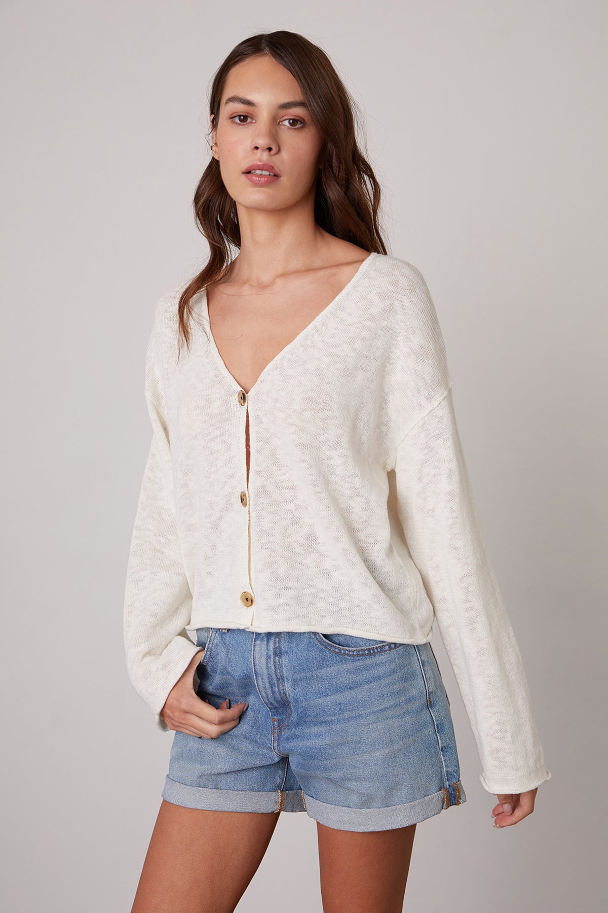 GABRIEL LINEN BLEND CARDIGAN - Velvet Staging 2.0-26916146839748