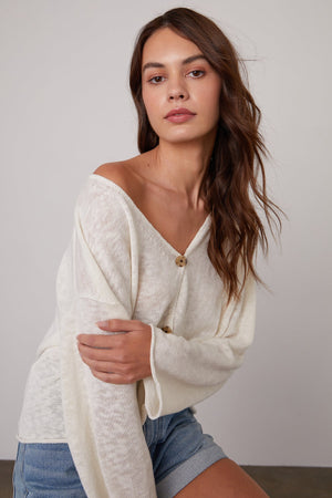 GABRIEL LINEN BLEND CARDIGAN - Velvet Staging 2.0