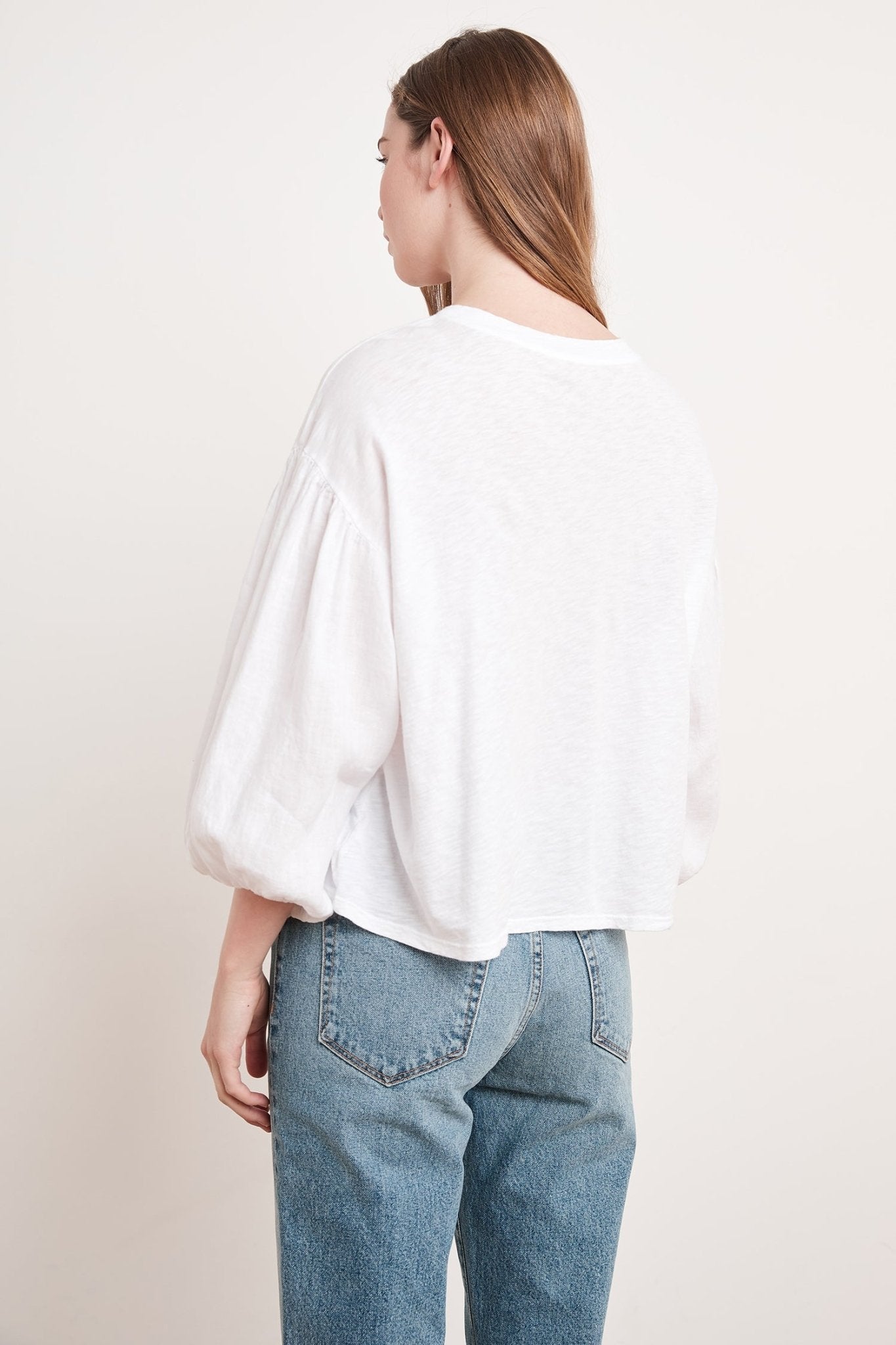 GENEVIEVE CONTRAST PUFF SLEEVE TEE - Velvet Staging 2.0-26916147069124