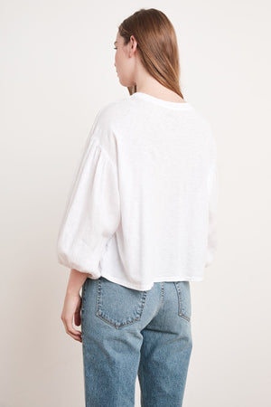 GENEVIEVE CONTRAST PUFF SLEEVE TEE - Velvet Staging 2.0