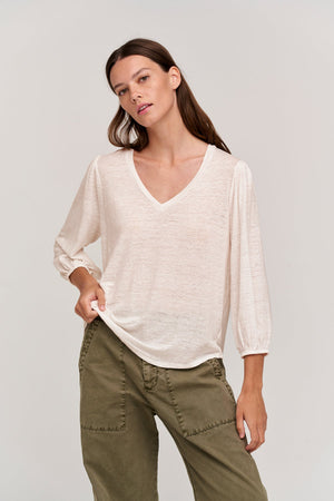 GINA V-NECK TEE - Velvet Staging 2.0