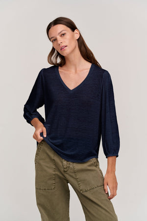 GINA V-NECK TEE - Velvet Staging 2.0