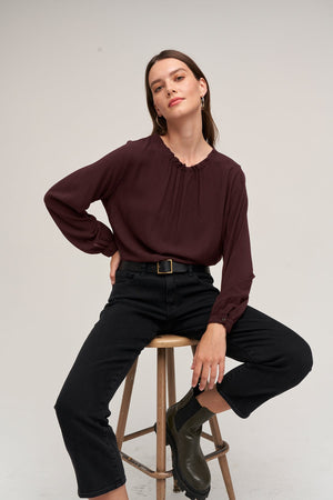 GINGER CHALLIS NECK TIE TOP - Velvet Staging 2.0